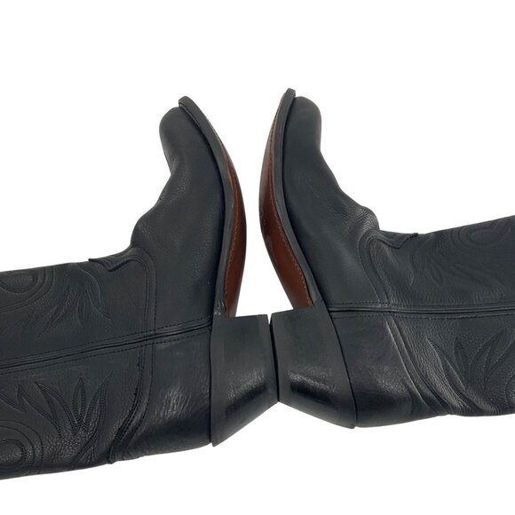 Durango Womens Black Leather Cowboy cowgirl Western Boots Size 8W 8 embroidered - Picture 8 of 15